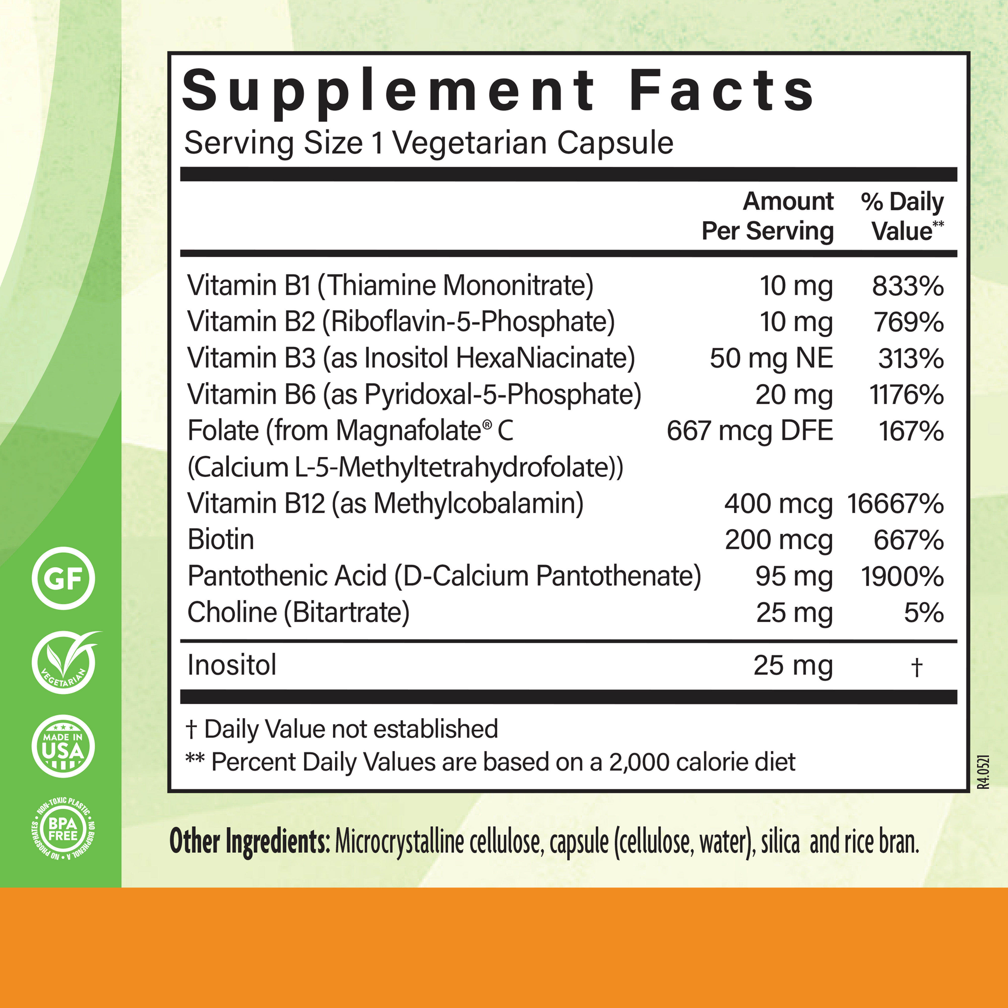 Coenzyme B Complex 60 Veg Supplement Facts