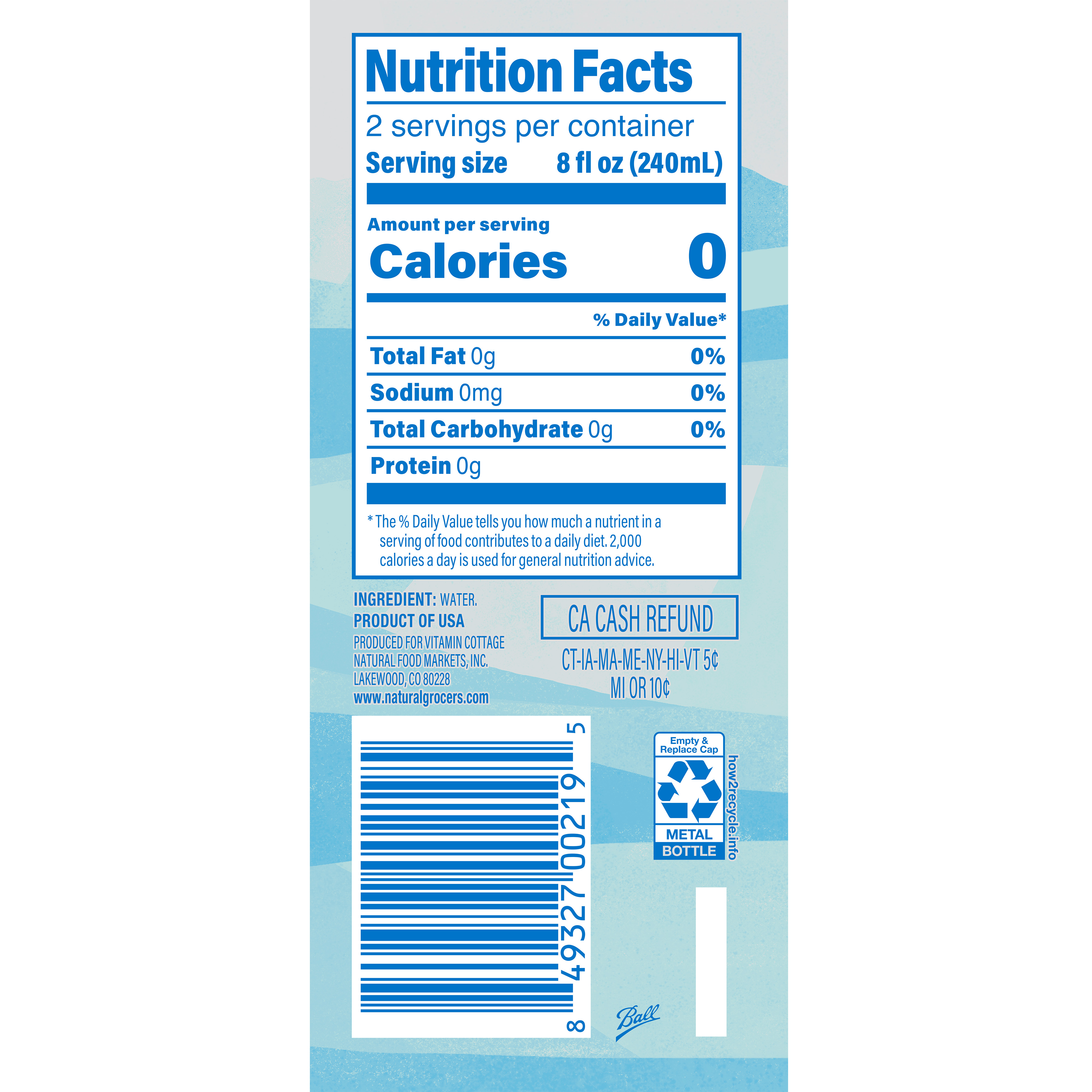 Water Spring Alum Bttle 16 Oz