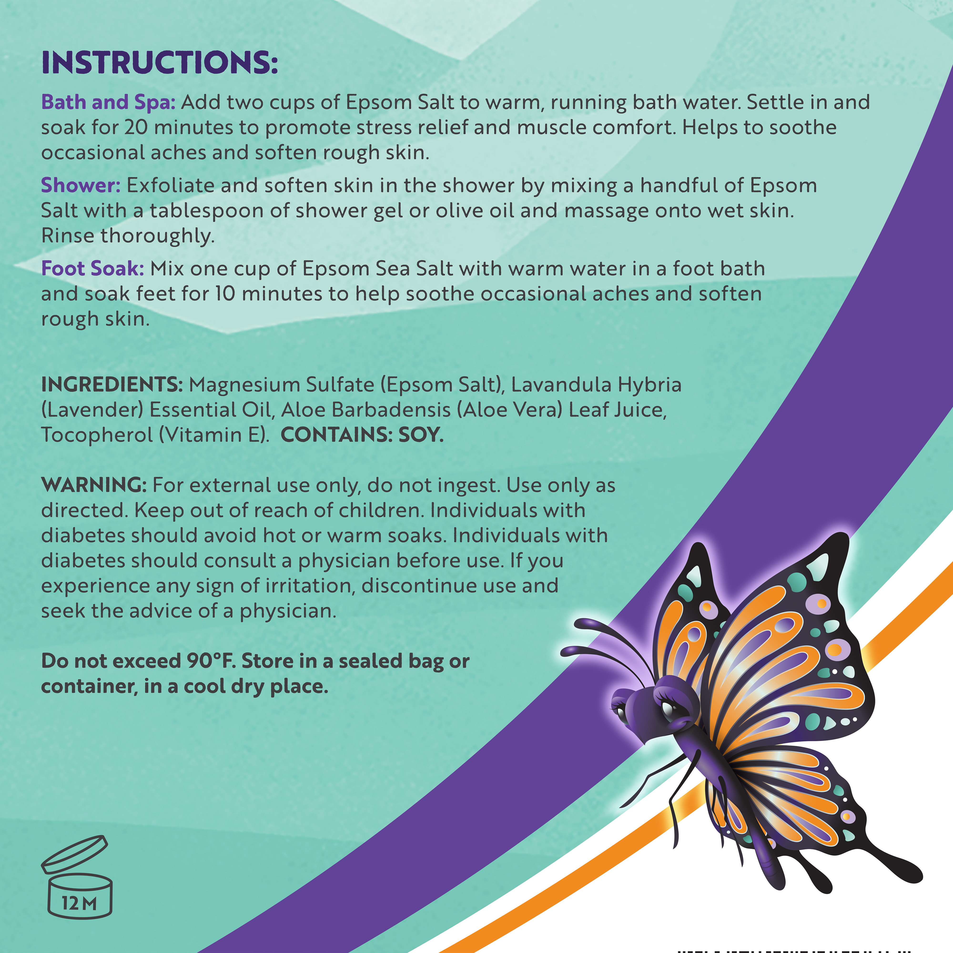 Epsom Salt Lvder Relax Soak 64 Oz