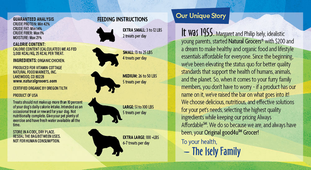 Natural Grocers® Brand Organic Dog Jerky - Chicken 4.5 OZ - Nutritional Info