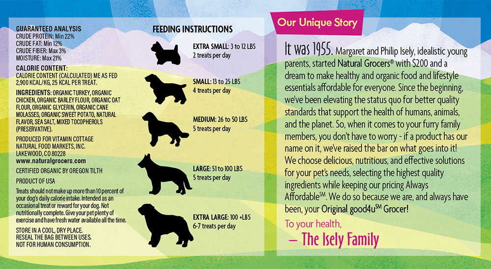 Natural Grocers® Brand Organic Dog Jerky - Turkey & Sweet Potato 4.5 OZ - Nutritional Info