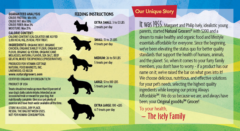 Natural Grocers® Brand Organic Dog Jerky - Beef 12 OZ - Nutritional Info