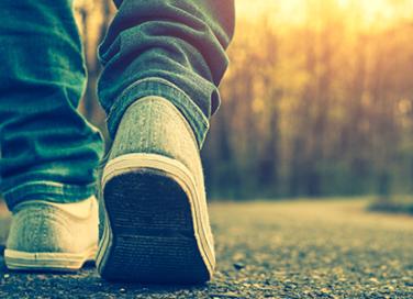 image of feet of person walking