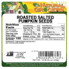 Seeds Pumpkn Rstd Salt Non-gmo 1 Lb