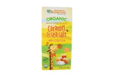 Natural Grocers Brand Organic Milk Chocolate with Caramel & Sea Salt 3.2 OZ