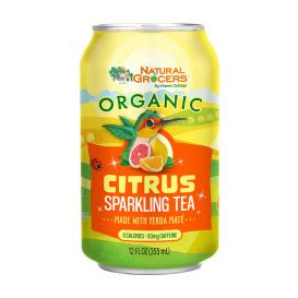 Natural Grocers Brand Organic Sparkling Citrus Yerba Mate Tea (No Sugar Added) 12 OZ