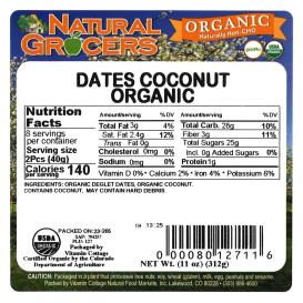Dates Coconut Org 11 Oz