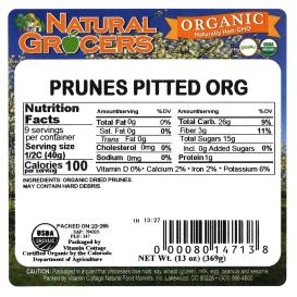 Prunes Pitted Org 13 Oz