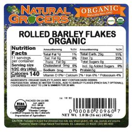 Flakes Barley Rolled Org 1 Lb