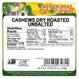 Cashews Dry R-ns Non-gmo 1 Lb