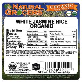 Rice Jasmine White Org 1 Lb