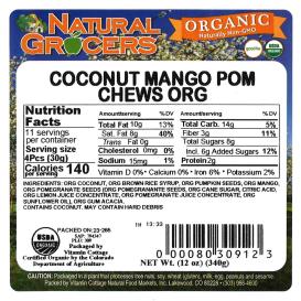 Coconut Mango Pom Chews Org 12 Oz