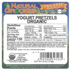 Pretzels Yogurt Org 6 Oz