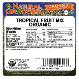 Mix Tropical Fruit Org 6 Oz
