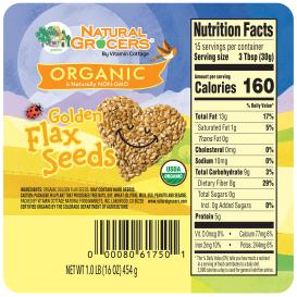 Seeds Flax Golden Org 1 Lb