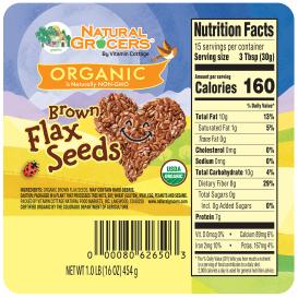 Seeds Flax Brown Org 1 Lb