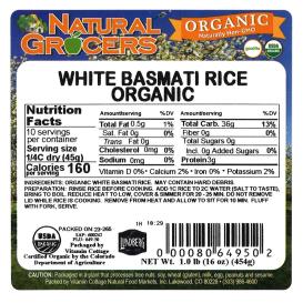 Rice Basmati White Org 1 Lb