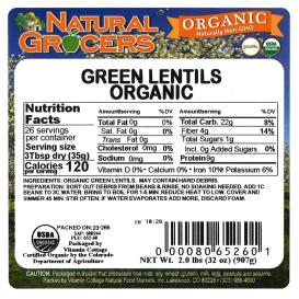Lentils Green Org 2 Lb