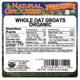 Oats Whole Groats Org 1 Lb