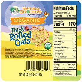 Oats Rolled Thick Org 2 Lb