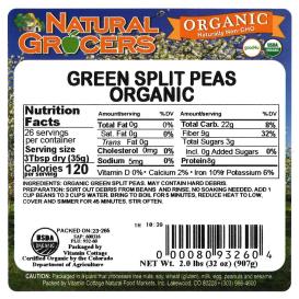 Peas Split Green Org 2 Lb