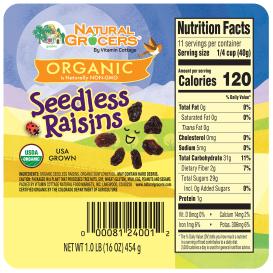 Raisin Seedless Org 1 Lb