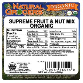 Mix Fruit-nut Supreme Org 10 Oz