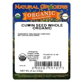 Cumin Seed Whole Org 5 Oz