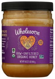 Organic Fair Trade Raw Unfiltered Honey Jar 16 Oz