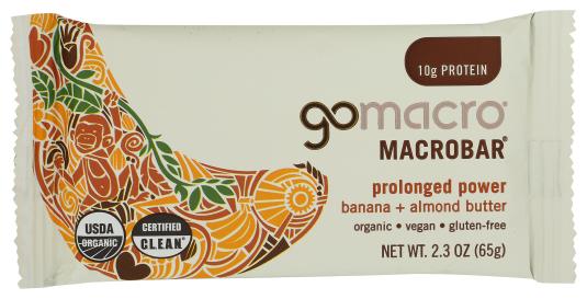 Organic Gluten-free Vegan Banana Almond Butter Protein Macrobar 2.3 Oz