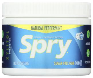 Spry Chewing Gum Peppermint 100 Ct