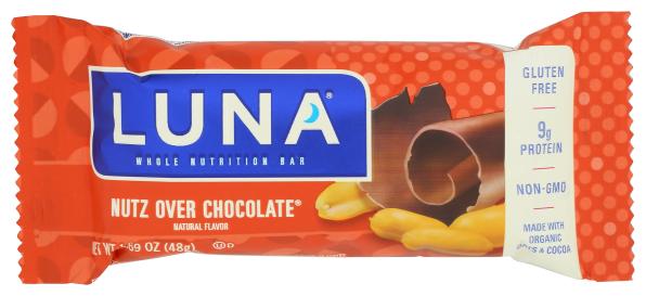 Gluten-free Nutz Over Chocolate Luna Whole Nutrition Bar 1.69 Oz