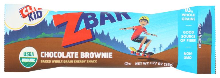 Organic Chocolate Brownie Zbar Baked Whole Grain Energy Snack Bars 1.27 Oz