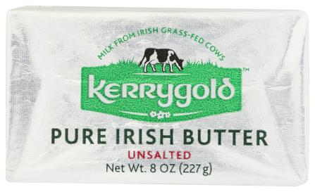 Grassfed Unsalted Pure Irish Butter Bar 8 Oz