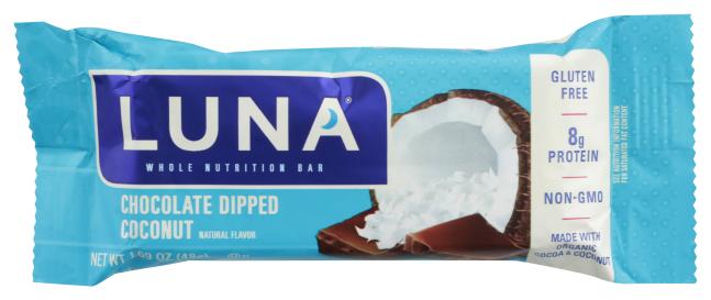 Gluten-free Chocolate-dipped Coconut Luna Whole Nutrition Bar 1.69 Oz