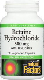 Betaine Hcl 500mg W/ Fenugree 90 Cap