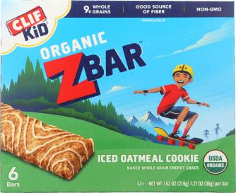 Organic Iced Oatmeal Zbar Baked Whole Grain Energy Snack Bars 1.27 Oz