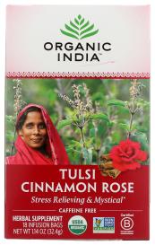 Organic Tulsi Cinnamon Rose Herbal Tea 18 Ct