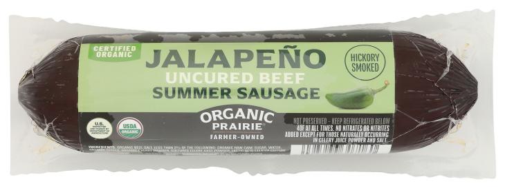 Organic Uncured Jalapeno Beef Summer Sausage (silver) 12 Oz