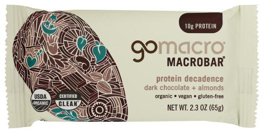 Organic Gluten-free Vegan Dark Chocolate Almonds Protein Macrobar 2.3 Oz