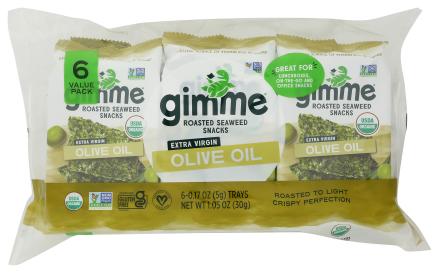 Organic Gluten-free Extra Virgin Olive Oil Roasted Seaweed Snacks 0.175 Oz