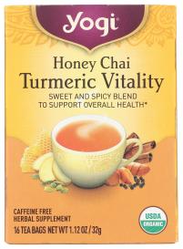Organic Honey Chai Turmeric Vitality Herbal Tea 16 Ct