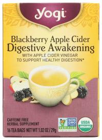 Organic Blackberry Apple Cider Digestive Awakening Herbal Tea 16 Ct