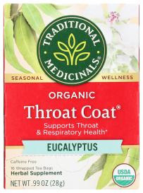 Organic Eucalyptus Throat Coat Herbal Tea 16 Ct