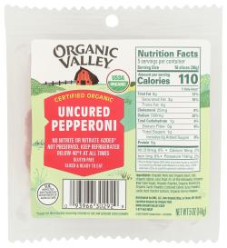 Organic Sliced Pork/beef Uncured Pepperoni (silver) 5 Oz