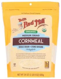 Organic Stone-ground Whole-grain Medium Grind Cornmeal 24 Oz