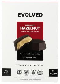Organic Keto Paleo Vegan Hazelnut Dark Chocolate Cups 4.93 Oz
