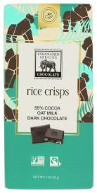 Fair Trade Rice Crisps 55% Cocoa Oatmilk Dark Chocolate Bar 3 Oz