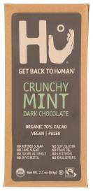 Organic Fair Trade Paleo Vegan Crunchy Mint 70% Cacao Dark Chocolate Bar 2.1 Oz