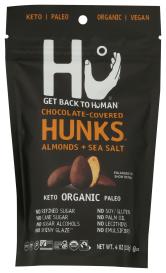 Organic Fair Trade Paleo Vegan Almond & Sea Salt Chocolate-covered Hunks 4 Oz
